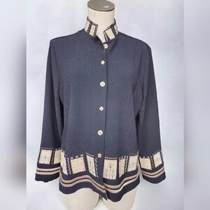 Draper’s & Damon’s Black Embroidered Cardigan – Size Medium Petite